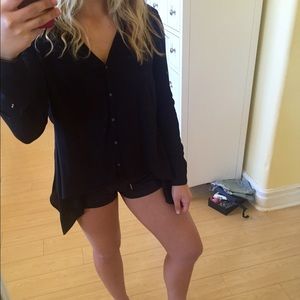 Black long sleeve button up. Size M