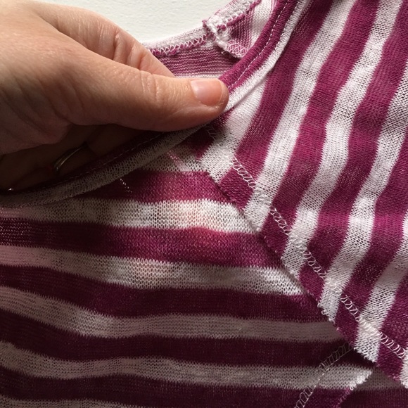 NEW Orchid & White Stripe Lace Long Sleeve Tee - Picture 4 of 7