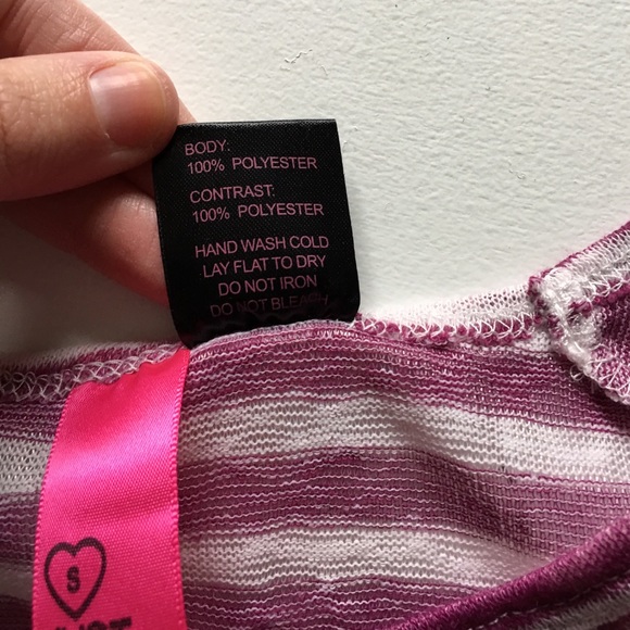 NEW Orchid & White Stripe Lace Long Sleeve Tee - Picture 5 of 7