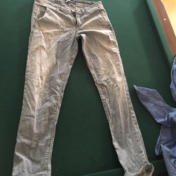 Pin stripped ankle pants