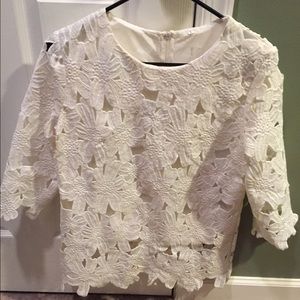 Ivory floral lace blouse