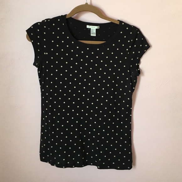 Black & cream polka dot tee