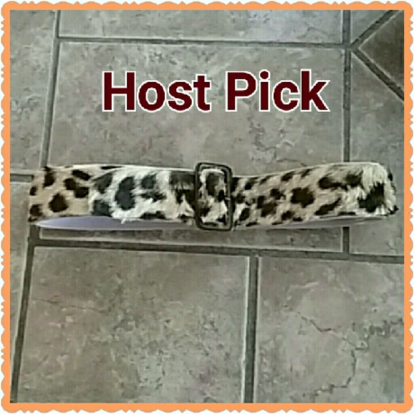 Animal Print Camel Hair Belt