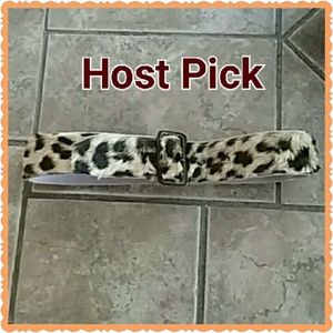 Animal Print Camel Hair Belt