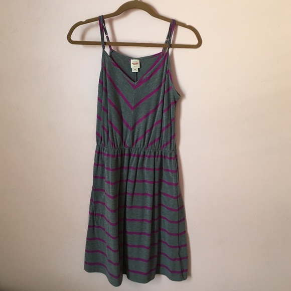 Grey & purple striped dress