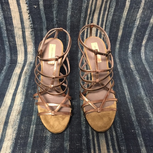 Reed Krakoff Metallic Python Heels 37
