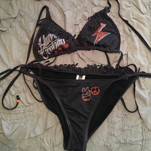 Affliction fringe bikini set
