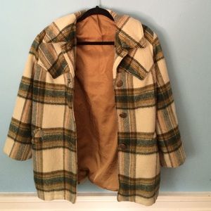 Vintage plaid wool coat
