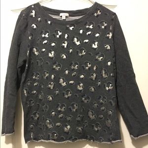 GAP Relaxed  pullover with metallic animal print