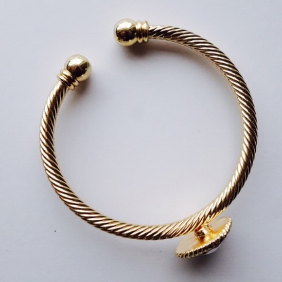 Gold Crystal Cable Cuff - Picture 3 of 4