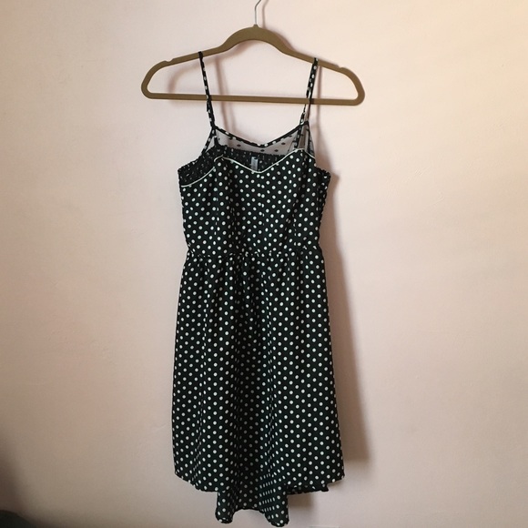 Polka dot high-low dress