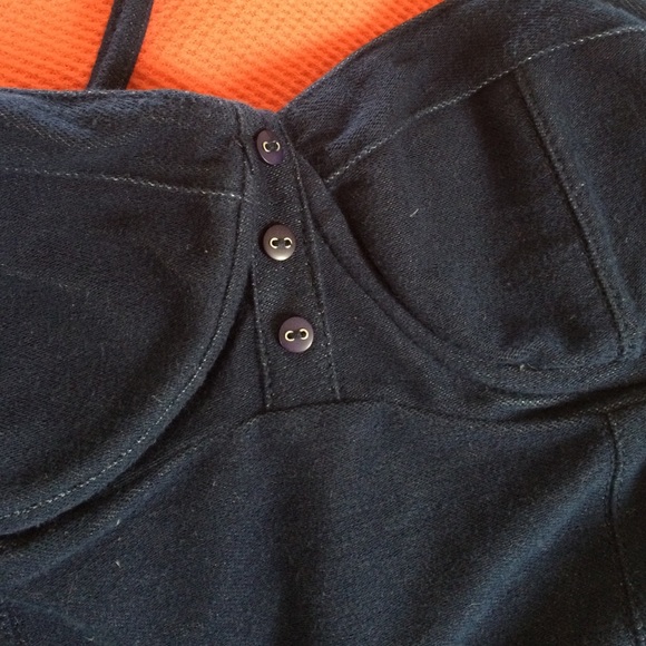 Denim-like corset style top