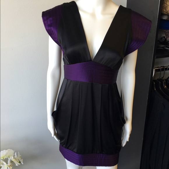 Mara Hoffman Black Silk V. Neck Dress