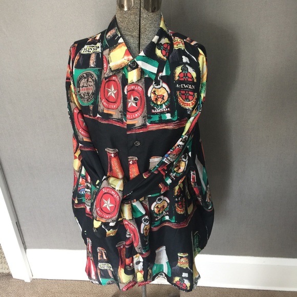 Vintage silk beer shirt