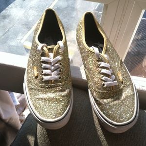 Insanely sparkly gold vans size 9 1/2