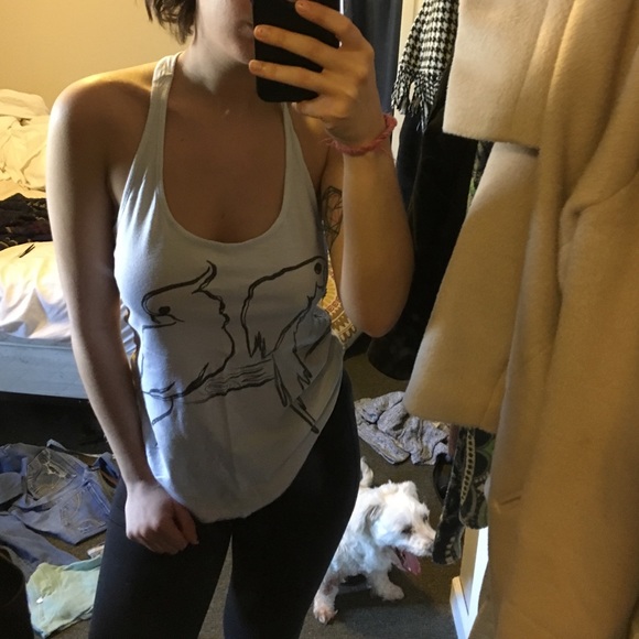 Parrot drawn racerback tank top