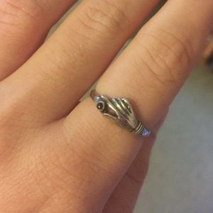 Sterling Silver Onyx Hand Ring