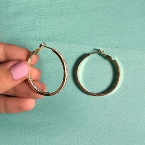 14k gold diamond hoop earrings