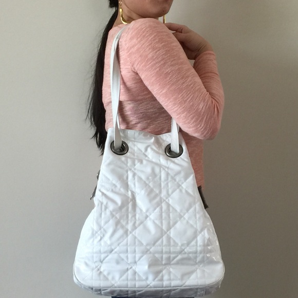 Dior White Quilted Tote - Picture 4 of 5