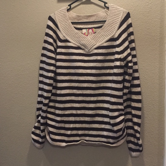 Oatmeal and Brown Striped Sweater