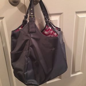 JP Lizzy graphite blush satchel diaper bag
