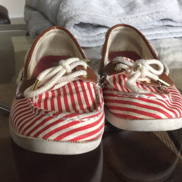 Forever 21 Red and White Boat Shoes