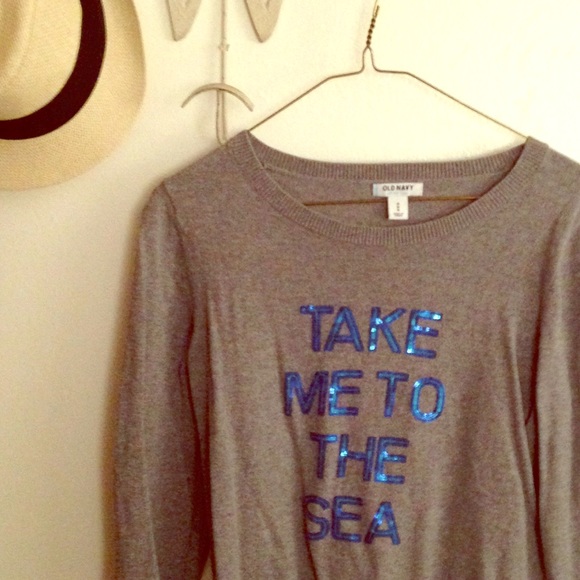 Old Navy "Take Me To The Sea" sequin sweater 🌊