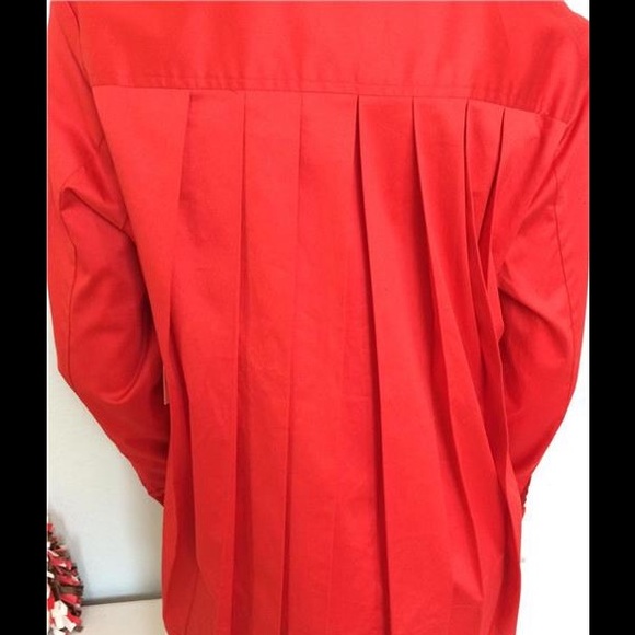 Difference Red Pleated Back Blouse - Picture 3 of 4
