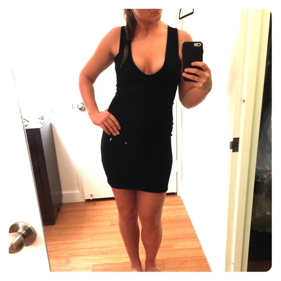 Black low cut dress