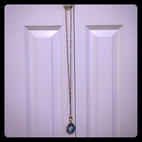 Long blue stoned necklace
