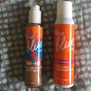 Self tanning spray and body shine