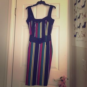 Retro/colorful/ striped pencil dress