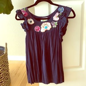 Anthropologie embroidered top
