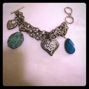 Turquoise and silver bangle