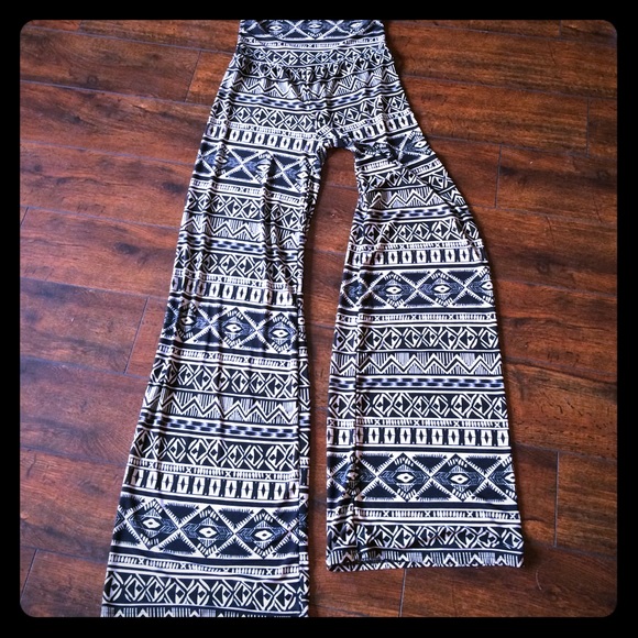 Aztec Print Wide-Leg Palazzo Pants