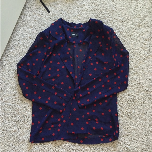Asos Blue Blazer with Red dots BUNDLE ONLY - Picture 1 of 4