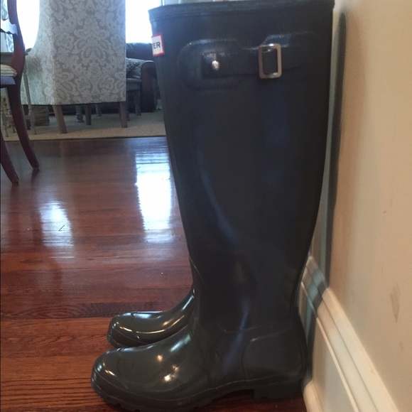 Hunter women's original tall glossy rain boots