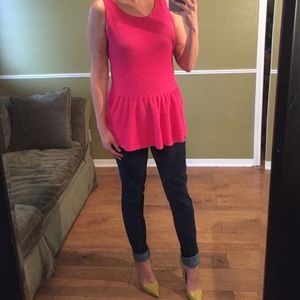 Hot pink peplum top