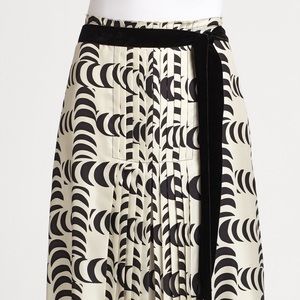Tory Burch Noreen Silk Skirt in Ivory/Black