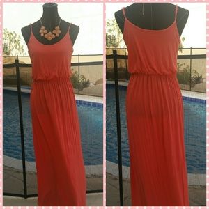 Lush Size Large Coral Maxi Dress