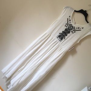 Free people maxi dress w/ black embroidered top