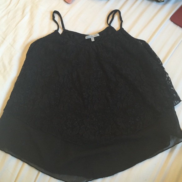 Black sparkly layered flowy tank top