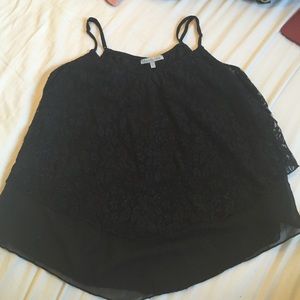 Black sparkly layered flowy tank top
