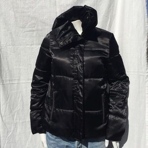 Cute Satin Puffer Bomber Jacket