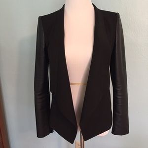 BCBGMaxAzaria black jacket blazer faux leather slv