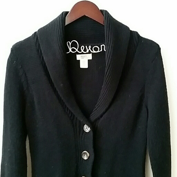 Black collared cable knit sweater