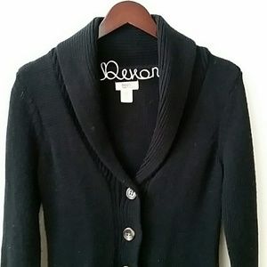 Black collared cable knit sweater