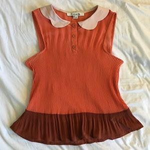Forever 21 Orange Collared Tank Top BRAND NEW