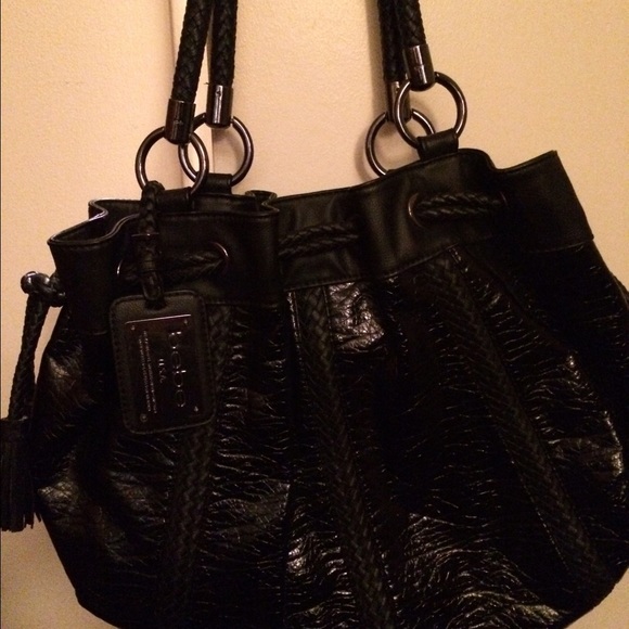 Bebe Black Patent Bag