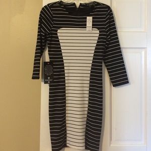 Bebe Dress Two Stripes Combo Dress